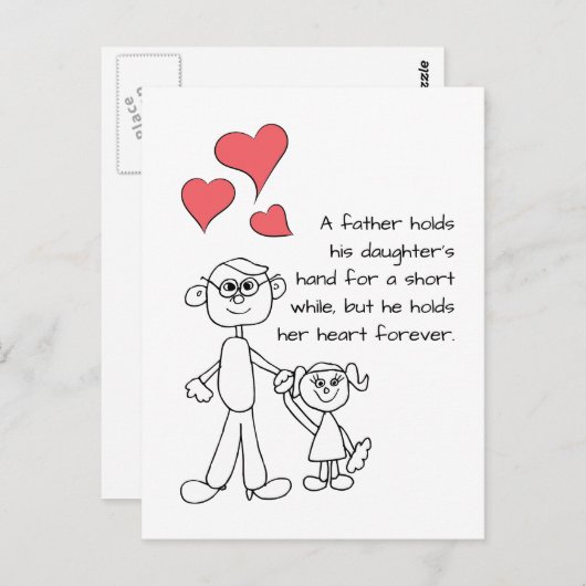 親が娘の手を取る ポストカード (正面/裏面)