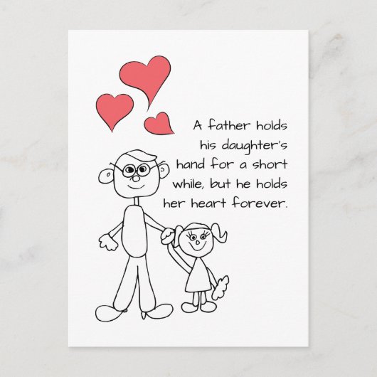 親が娘の手を取る ポストカード (正面)