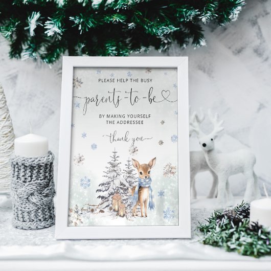 親が封救済筒に忙し住所を書く ポスター