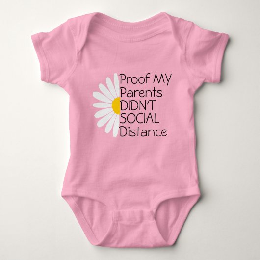 親が社会的に離れたボディースーツを着ていないことを証明する  ベビーボディスーツ (正面)