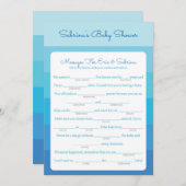 親が青いベビーシャワーをグラデーション受ける 招待状 (正面/裏面)
