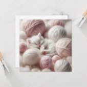 親しい日を過ごす |かわいい子猫との友情 カード (正面/裏面インサイチュ)