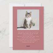 親しみのあるフェスティバル猫フォトピンクのクリスマス シーズンカード (裏面)