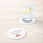 親しみやすいカジュアル秋の葉感謝祭 ラウンドペーパーコースター (インサイチュ)