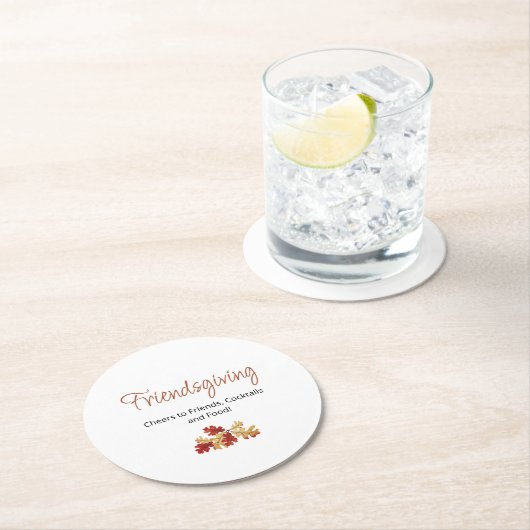 親しみやすいカジュアル秋の葉感謝祭 ラウンドペーパーコースター (インサイチュ)