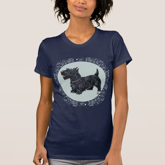 親しみやすいスコティッシュテリアのお祝い Tシャツ (正面)