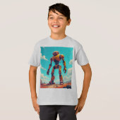 親しみやすい学生ロボット Tシャツ (正面フル)