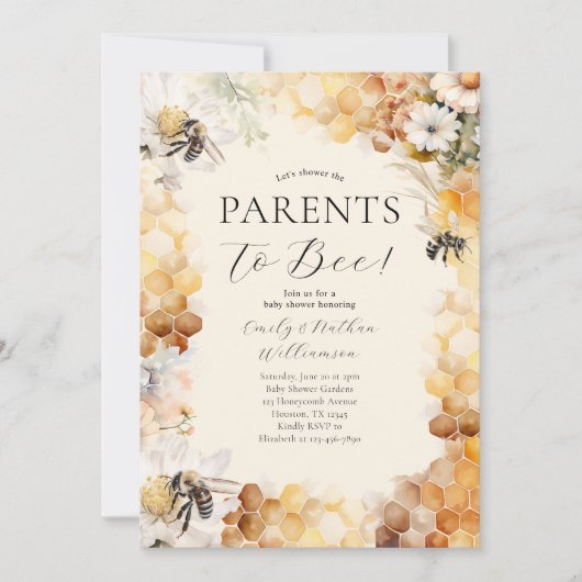 親とビー男女兼用フローラシャワー 招待状 (正面)