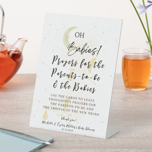 親とベビーのペデスタルサインの祈りの言葉 台座サイン