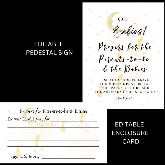 親とベビーのペデスタルサインの祈りの言葉 台座サイン