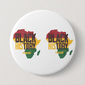 親と家族のためのヴィンテージブラックヒストリーアイテム 缶バッジ (正面)