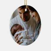 親と生まれたばかりのの写真初めてのクリスマス セラミックオーナメント (右)