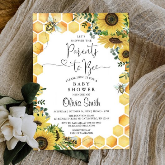 親になりきる　ジェンダーニュートラルなベイビーシャワー 招待状