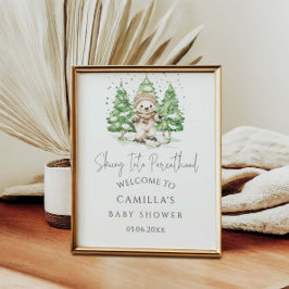 親にスキー冬の赤ちゃんシャワーへようこそ ポスター