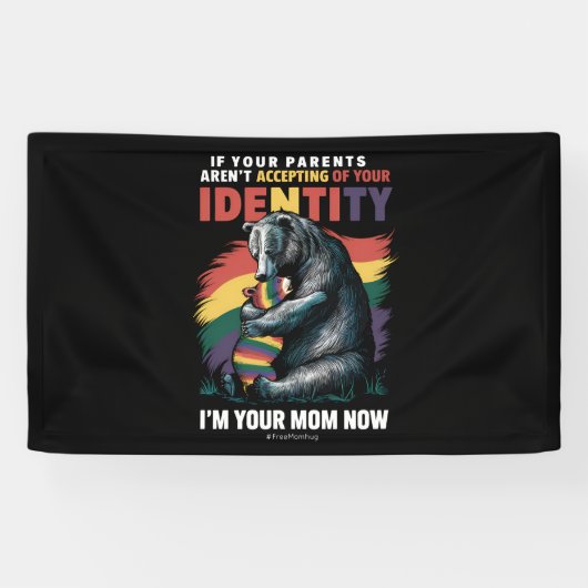 親に受け入れてもらう 今はあなたのママです ベアハグ LGBTQ 横断幕 (横)