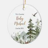 親に期待するウィンターウッドランド動物 セラミックオーナメント (左)