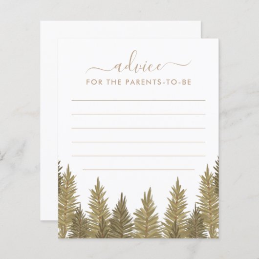 親のためのアドバイスウッドランド赤ちゃんシャワーゲーム (正面/裏面)