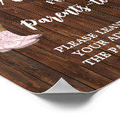 親のためのアドバイスオウム女性のカーボーイ赤ちゃんシャワーのサイン ポスター (角)