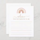 親のためのアドバイスピンクの虹の赤ちゃんシャワーゲーム (正面/裏面)