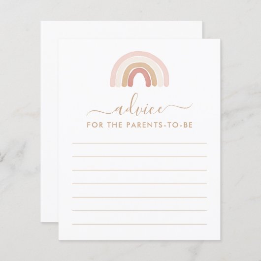 親のためのアドバイスピンクの虹の赤ちゃんシャワーゲーム (正面/裏面)