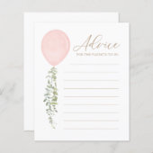 親のためのアドバイスピンクバルーン赤ちゃんシャワーゲーム (正面/裏面)