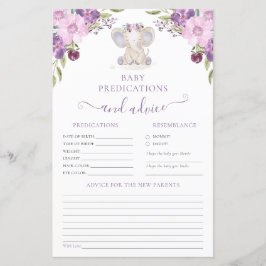 親のためのアドバイス象女の子の赤ちゃんシャワーゲーム