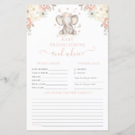 親のためのアドバイス象女の子の赤ちゃんシャワーゲーム