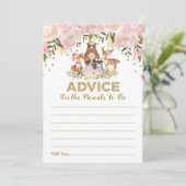 親のためのアドバイス　ウッドランドベイビーガールシャワーカー 招待状 (スタンド正面)