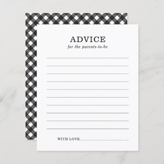 親のためのアドバイスBBQベビー素朴シャワーゲーム (正面/裏面)