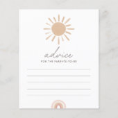 親のためのアドバイスBoho Sunshine赤ちゃんシャワーゲーム (正面)