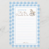 親のためのロッキングホース赤ちゃんシャワーアドバイス (正面/裏面)