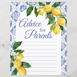 親のための地中海のブルータイルレモンアドバイス