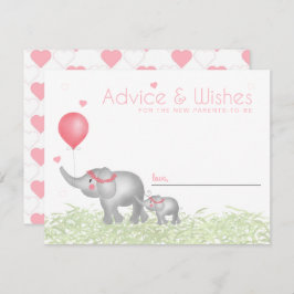 親のための水彩象ベビーアドバイス アドバイスカード