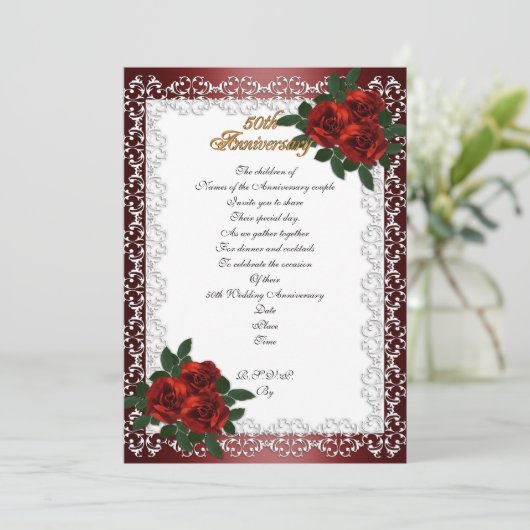 親のための50周年パーティの招待状 招待状 (スタンド正面)