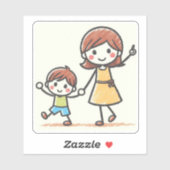 親のキッズアートギフトパーソナライズされたのアップロード シール (シート)