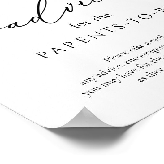 親のサインのための青い弓とリボンアドバイス ポスター (角)