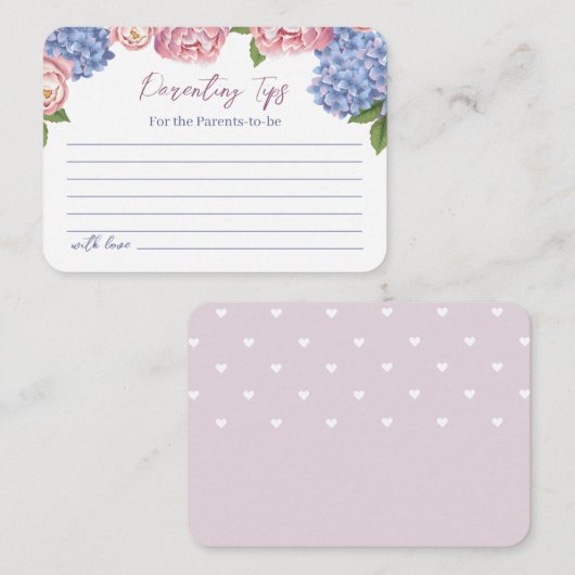 親のヒント付きエンクロージャカード。 エンクロージャーカード (正面/裏面)