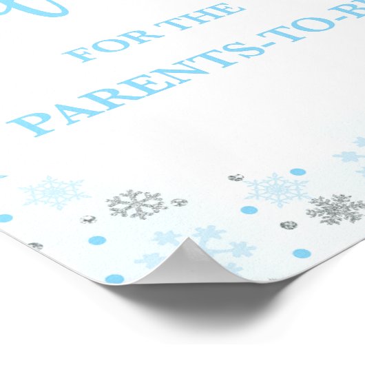 親の冬の青のサインをするアドバイス ポスター (角)