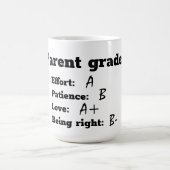 親の努力、忍耐、愛の等級 コーヒーマグカップ (中央)