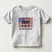 親の名前を追加する軍の誇りを持った息子シャツ トドラーTシャツ (正面)