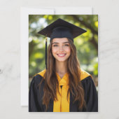 親の名前フォトホワイト金ゴールド卒業 招待状 (裏面)