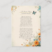 親の子供のための祈りのカード プレイスカード (裏面)