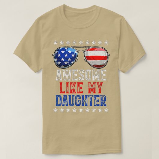 親の日レトロ私のダ素晴らしーのようなアメリカ国旗 Tシャツ (デザイン正面)