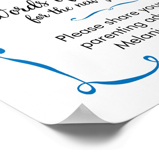 親の知恵のアドバイスの言葉にサイン ポスター (角)