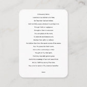 親の祈りの言葉の子ども用祈りの言葉カード 名刺 (裏面)