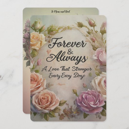 親の結婚記念日 招待状 (正面/裏面)