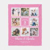 親の結婚記念日PHOTOカスタム Branded フリースブランケット (正面)