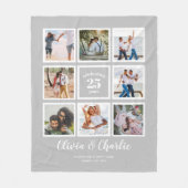 親の結婚記念日PHOTOカスタム Branded フリースブランケット (正面)