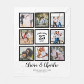 親の結婚記念日PHOTOカスタム Branded フリースブランケット (正面)