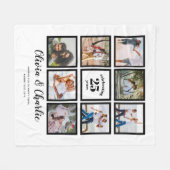 親の結婚記念日PHOTOカスタム Branded フリースブランケット (正面(横))